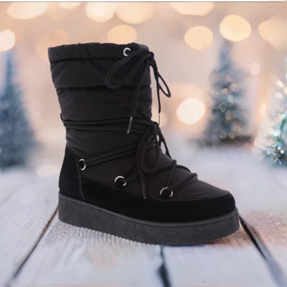 Black Winter Snow/Rain Boots - Picture 4 of 5